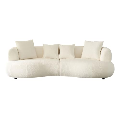 Image of 102.36 inch Mid Century Sectional Curved Sofa