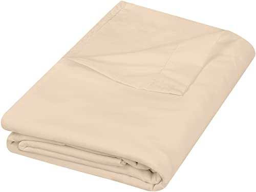 Utopia Bedding Flat Sheet - 1 Pack (Twin, Beige) - Soft Brushed Microfiber Fabric - Shrinkage & Fade Resistant Top Sheet - Easy Care Bed Sheet