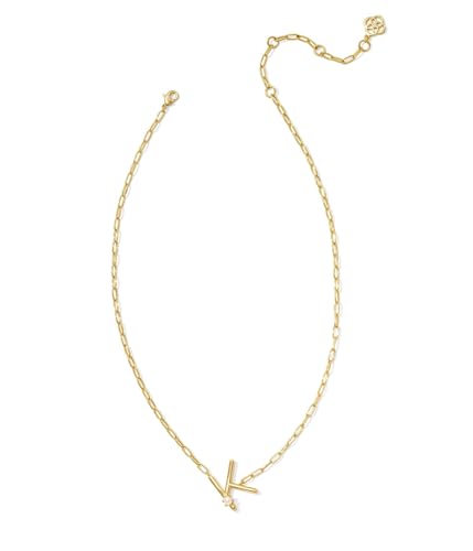 Kendra Scott Womens Pearl Letter K Short Pendant Necklace Gold White Pearl One Size