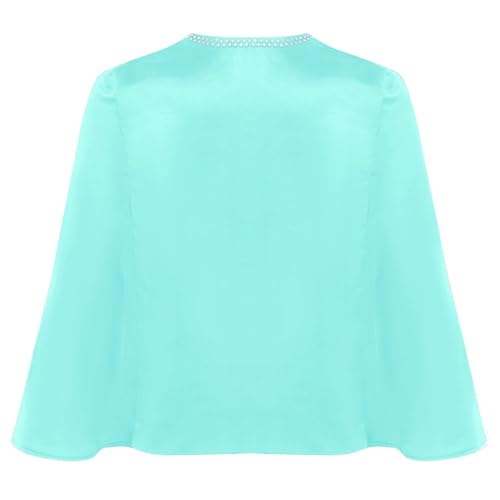 Kids Girl's Satin Cape Blazer with Slit Sleeves Open Front Cardigan Cloak Coat4