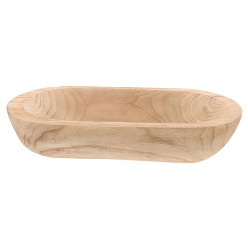 Cabilock Cuenco Decorativo De Madera para Amasar Pequeño Rústico Natural Multifuncional para Cocina y Centro De Mesa Versátil para Decoración del Hogar