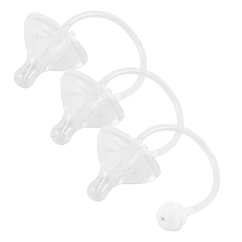 VANZACK 3Pcs Weighted Ball Straw Silicone Bottle Nipples with Sippy Spout and Design for Easy Drinking Comfortable for Without Teeth