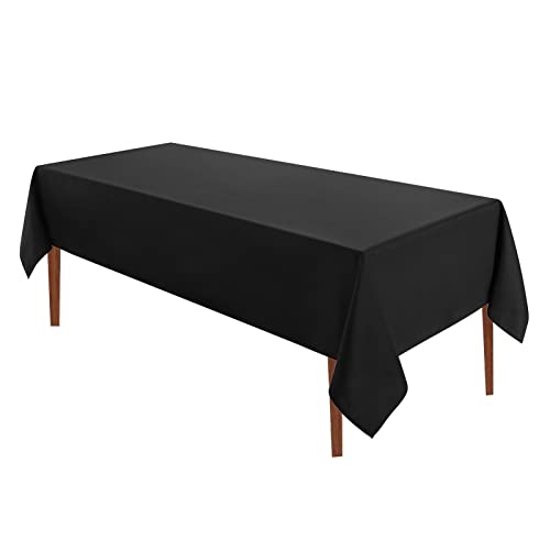 VidaFete 2 Pack 60*84inch Rectangle Tablecloth Polyester Table Cloth,Stain Resistant and Wrinkle Polyester Dining Table Cover for Kitchen Dinning Party Wedding Rectangular Tabletop Decoration(Black)