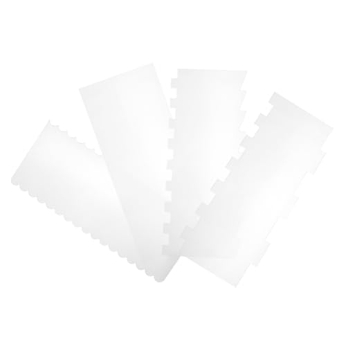 HOLIDYOYO 4pcs Acrylic Cake Scraper Non-stick Butter Smoother Dual-sided Mousse Decoration Tool for Baking Space-saving Design for Cake Shops Home Bakers