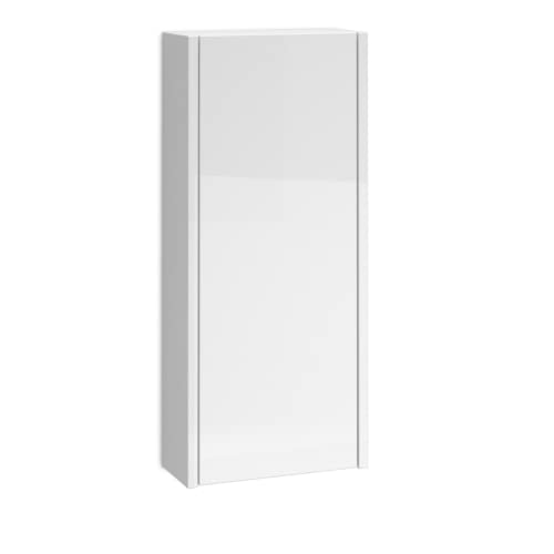 Joker Mueble Auxiliar de Baño Suspendido 1 Puerta con Cierre Amortiguado| Armario Baño Colgante 80cm de Alto x 34,9cm de Ancho x 17cm | Blanco Brillo
