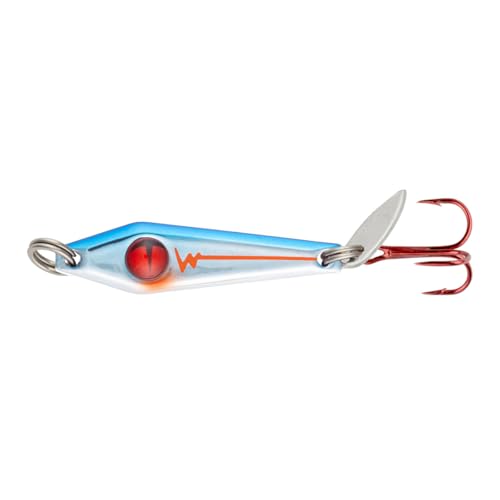 Northland Tackle Tungsten Slim Spoon Fast-Sinking Thin Profile Ice Fishing Lure for Walleye Crappie & More 1/8 Oz Blue Racecar