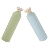 Healvian Lot de 2 Flacons Souples de Shampoing Rechargeables 260 Ml en Plastique Format Vo...