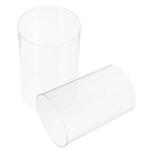 HOMSFOU Lot De 2 Couvercles De Bougie en Verre Transparent 6 Pouces X 4 Pouces Protection Contre Le Vent pour Bougies Piliers Décoration Maison