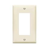 Enerlites 8831-LA 1-Gang Decorator/GFCI Rocker Wall Plate, Standard Size, Unbreakable Polycarbonate, Light Almond