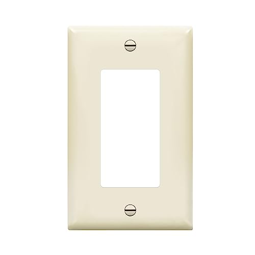 Image of ENERLITES Decorator Light Switch or Receptacle Outlet Wall Plate, Gloss Finish, Size 1-Gang 4.50 inch x 2.76 inch, Unbreakable Polycarbonate Thermoplastic, 8831-LA, Light Almond