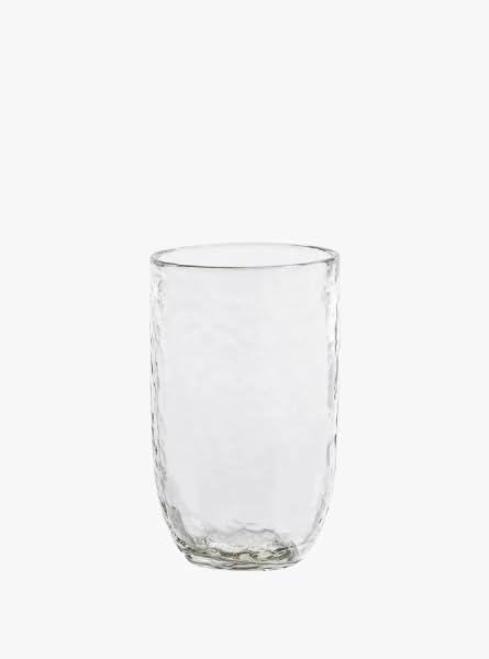 Set of 4 Hammered Highball Glasses 3 25 x 4 25 Inch Modern Textured Drinkware for Cocktails Water