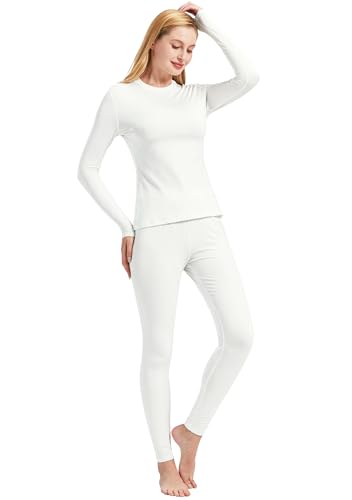 UNIQUEBELLA Damen Thermo-Unterwäsche Set, Thermoshirt Langarm,...