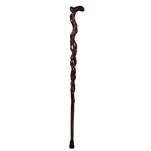 OUBBDVRT Muletas de Madera, palitos de Madera, Mango cómodo grabable, un bastón de Madera Artesanal Antideslizante, muletas de Madera Natural, Regalo de cumpleaños de Las Personas Mayores, un