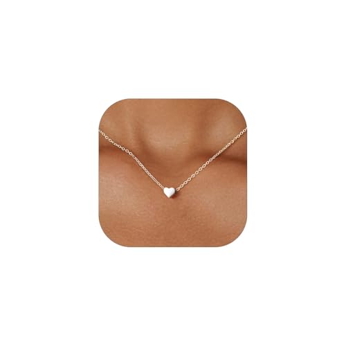 ChicSilver Silver Heart Necklace for Women Tiny Small Heart Necklace for Women Endlessness Love...