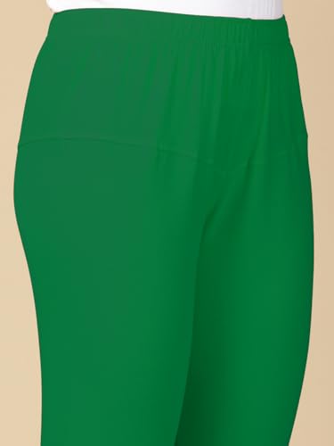 Image of Lux Cozi PYNK Solid Premium Cotton Lycra Churidar Leggings for Women | Regular Fit Elastic Waist Full Length Women Leggings | Free Size
