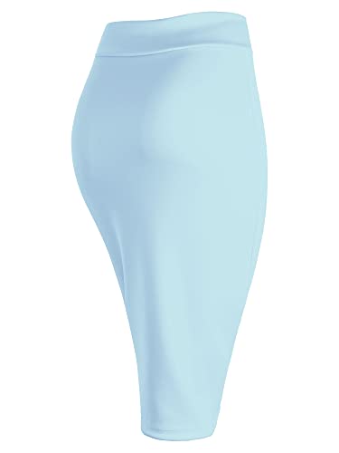 Mbj Wb700 Womens Scuba Midi Skirt Xl Light_Blue #TOP2