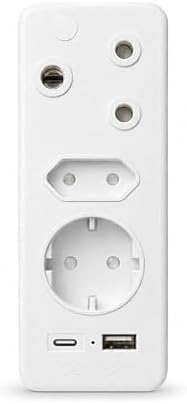 3-Way Multiplug Adapter Type M, N & Schuko with USB-C and USB-A