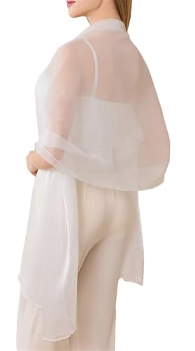 Shawl Wraps for Women Sheer Silk Scarf Stole Elegant Formal Lightweight Solid Color Wedding Evening Party3