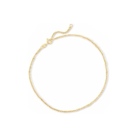 Ross-Simons 1.5mm 10kt Yellow Gold Singapore-Chain Anklet. 9 inches Cover