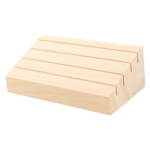 Yardenfun Wooden Card Deck Holder Card Rack for Games Place Card Holder Stand Dense Wood Smooth Surface Multiple Slots Easy to Use
