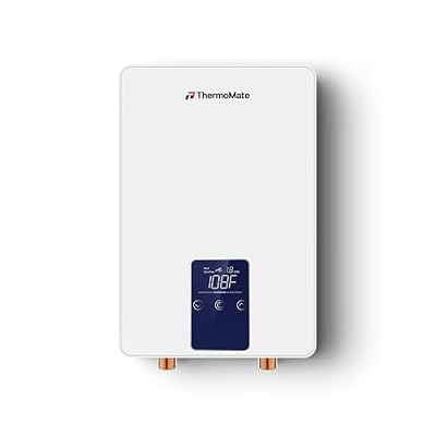Tankless Water Heater Electric for Sink Washing, ThermoMate 6000W 208~240V Small Point of Use Instant Hot Water Heater with Temperature Display, Self-modulating, 1.07GPM at 35°F Rise