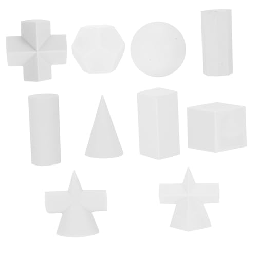 Abaodam 10個 幾何学デッサン練習用樹脂彫刻模型 コンパクト軽量 スケッチ学習用インテリアオーナメント 家やオフィス装飾に