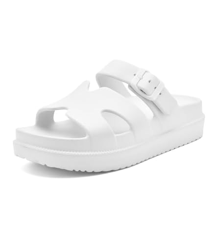 Image of Haifago Women's Platform Sandals with Arch Support, Summer Beach Slides Adjustable Buckle Comfortable Lightweight EVA Slip on Slide
