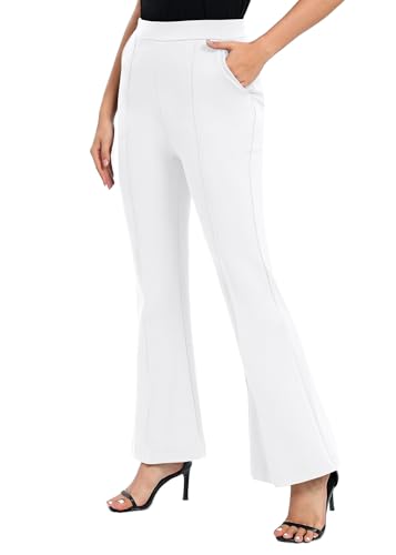 Urban CoCo Women's Flare Dress Pants with Pockets High Waist Slacks Pull On Work Casual Petite/Regular/Tall Pants