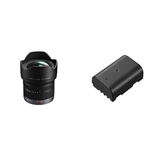 Panasonic Lumix 7-14mm F4.0 | Objectif Zoom Ultra Grand Angle H-F007014E (Ouverture constante F4.0, equiv. 35mm : 14-28mm) Noir & Lumix DMW-BLF19E 7.2V, 1860mAh, 13.4Wh - Noir