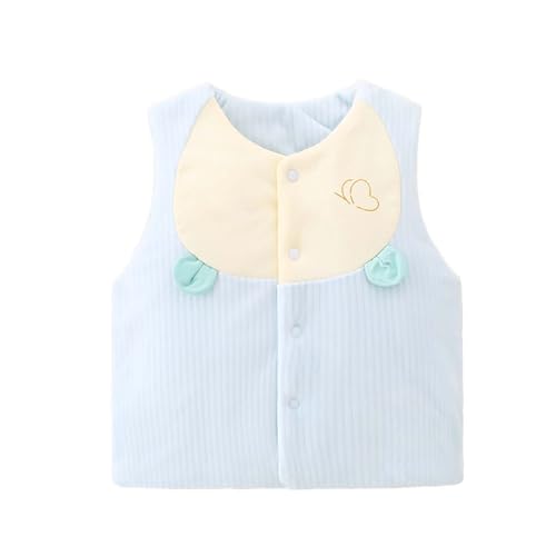 Kids Boys Girls Thick Vest Button Round Neck Cute Print Sleeveless Outwear Winter Soft Open Front Waistcoat