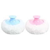 WESIEVYA Talkumpuderquaste 2 Stück 8cm Flauschig Plüsch Wiederverwendbar für Babyhautpflege und Windelwechsel Weich und Hautfreundlich Praktisch für Unterwegs