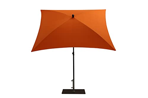 Parasol carré Maffei Kronos 200x200 fini la décoloration avec la toile orange PolyMa