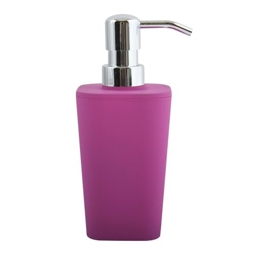 MSV 140692 Soft Touch Peau de Pêche Distributeur Savon Violet/Métal 7,3 x 7,3 x 18 cm