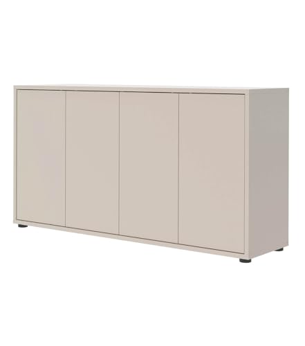 mokebo Kommode Sideboard Kaschmir (136x73 cm) 'Die Horizontale' aus Holz 4-türig, Made in Germany...