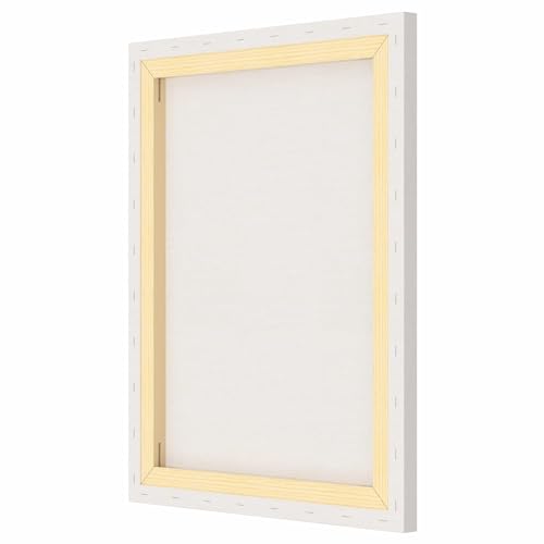 Image of Artist Standard Series 10 Oz (440 GSM) 100% Cotton Pre-Stretched Canvas with Wooden Frame 18x40 mm | Primed Canvas Stretched for Oil & Acrylic Painting 16 inch x 20 inch (40x50 cm), Pack of 2
