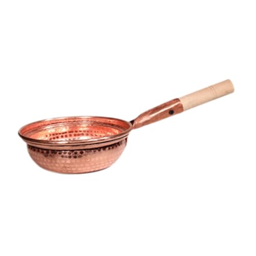 SiaBiced Cazuela de Cobre con Asa Ergonómica para Preparar Recetas, Mango de 16 cm., Individual