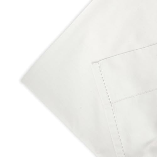 Image of 100% Cotton King Size Bedsheet Set (106x106 inches) with 2 Pillow Covers (18x27 inches) - Percale Weave, Soft & Breathable | (Milky White, King)