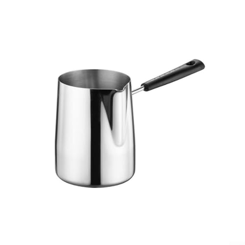 Cafetera turca diseñada para calentar leche, derretir chocolate y cocinar salsas con material de acero inoxidable y conveniente boca de vertido (350 ml)