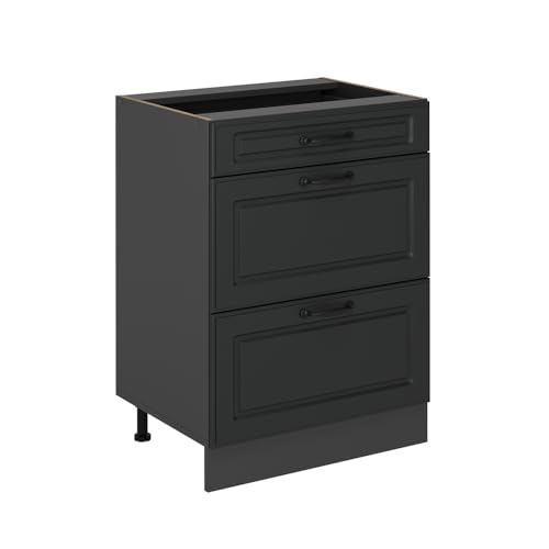 Vicco Meuble Cuisine R-Line, Anthracite Campagne, 60cm avec tiroirs, sans PT, pour Une Combinaison Libre au Sein de systèmes de Cuisine modulaires