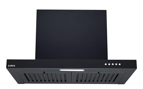 Image of Elica 60cm 1600 m3 /hr Baffle Filter T-Shape Kitchen Chimney | 15 Years Motor & 5 Years Comprehensive Warranty | Black | Push Button Control | SPT H4 60 PB BF LTW NERO