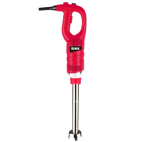 ELMA Batidora de Mano Profesional, Brazo Triturador de Acero Inoxidable de 25 cm | Motor Potente de 450W, Velocidad Variable, Ideal para Hostelería y Cocinas Industriales, Color Rojo