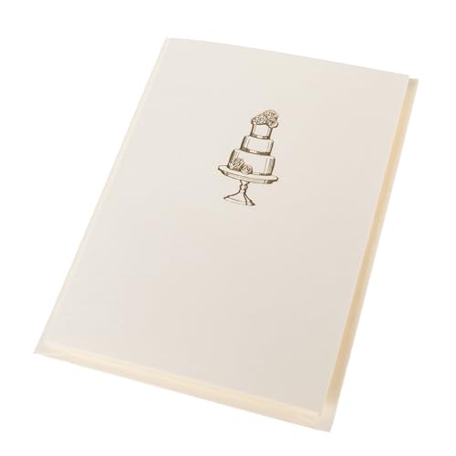 Image of Graphique Wedding Cake Cards, Pack of 10 Cards with Envelopes, Congratulations Greeting, Newlyweds, Blank Inside, Gold Foil Embossing, La Petite Press Collection Boxed Set, 3.25 inch x 4.75 inch