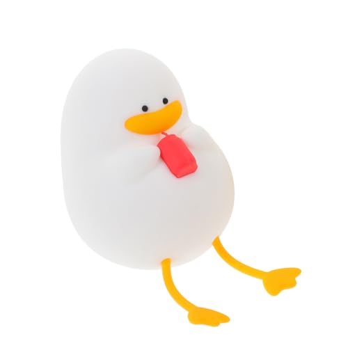 Lámpara de noche recargable de silicona, pato blanco cálido miniatura 1