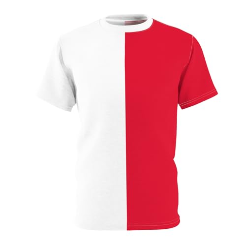 Half Red Half White Shirt