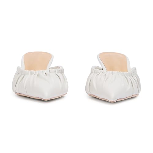 FIFSY Women Pointed Toe Heels Closed Toe Pumps Backless Heel Slip On Kitten Heels for Women Scrunch Mules Sexy Sandals Dress Party Wedding Shoes3