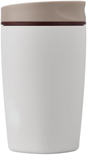 Image of EasySip Slider Insulated Stainless Steel Coffee Tumbler, Reusable Hot & Iced Coffee Travel Mug, Leak-Proof BPA-Free Cup (Ivory, 12 oz)