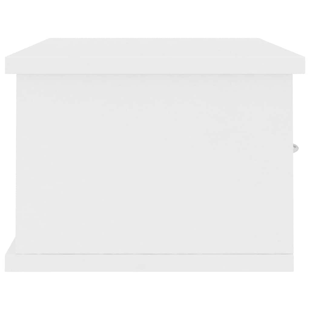 Étagère Murale et Tiroirs Blanc 60x26x18,5 cm Bois d'ingénierie