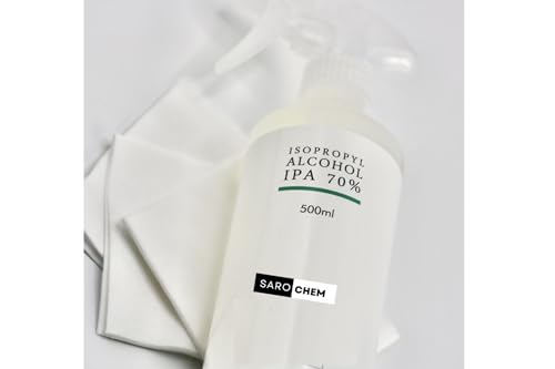 Image of SaroChem 70% Isopropyl Alcohol (IPA) /Isopropanol /Rubbing alcohol.Solution is submicron filtered,filled into cleaned containers,sealed to assure sterility and extra contamination control. (500 ml)