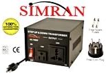 Simran AC-100 Voltage Power Converter with European Shucko plug adapter and spare fuses.