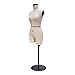 DE-LIANG Half Scale Dress Form（Not Adult Full Size） 1:2 Miniature Sewing Half Size Mannequin Not Fully Pinable Dressmaker Dummy 43cm Body Height Female Torso Tailor Model for Draping Beige